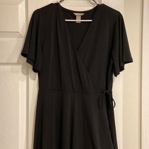 (2/$20) H&M Faux Wrap Dress - Black